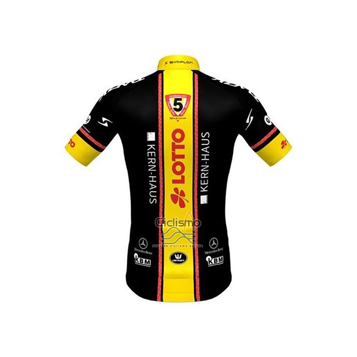 Lotto-kern Haus Ropa Ciclismo Culotte Corto 2020 Hombre Mangas Cortas Negro AMarillo